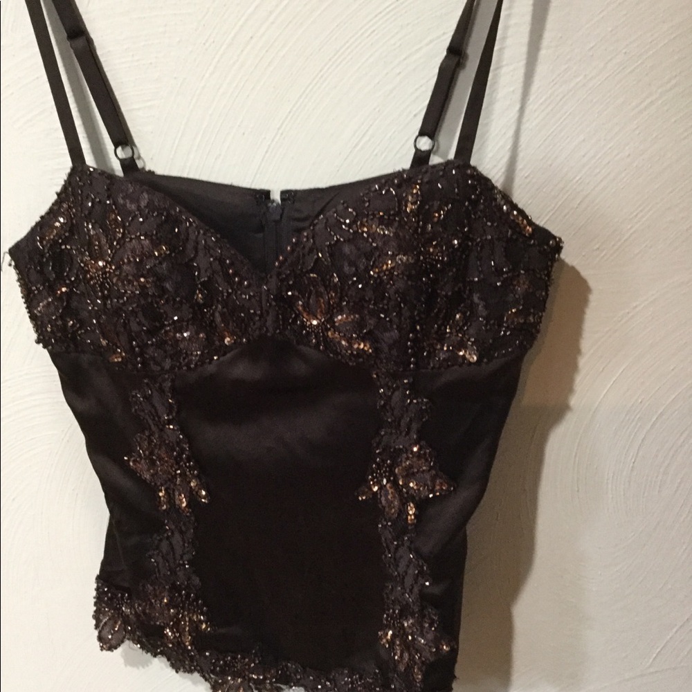 Two piece formal top and skirt.